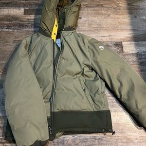 Moncler Jacket Green/Yellow Hood